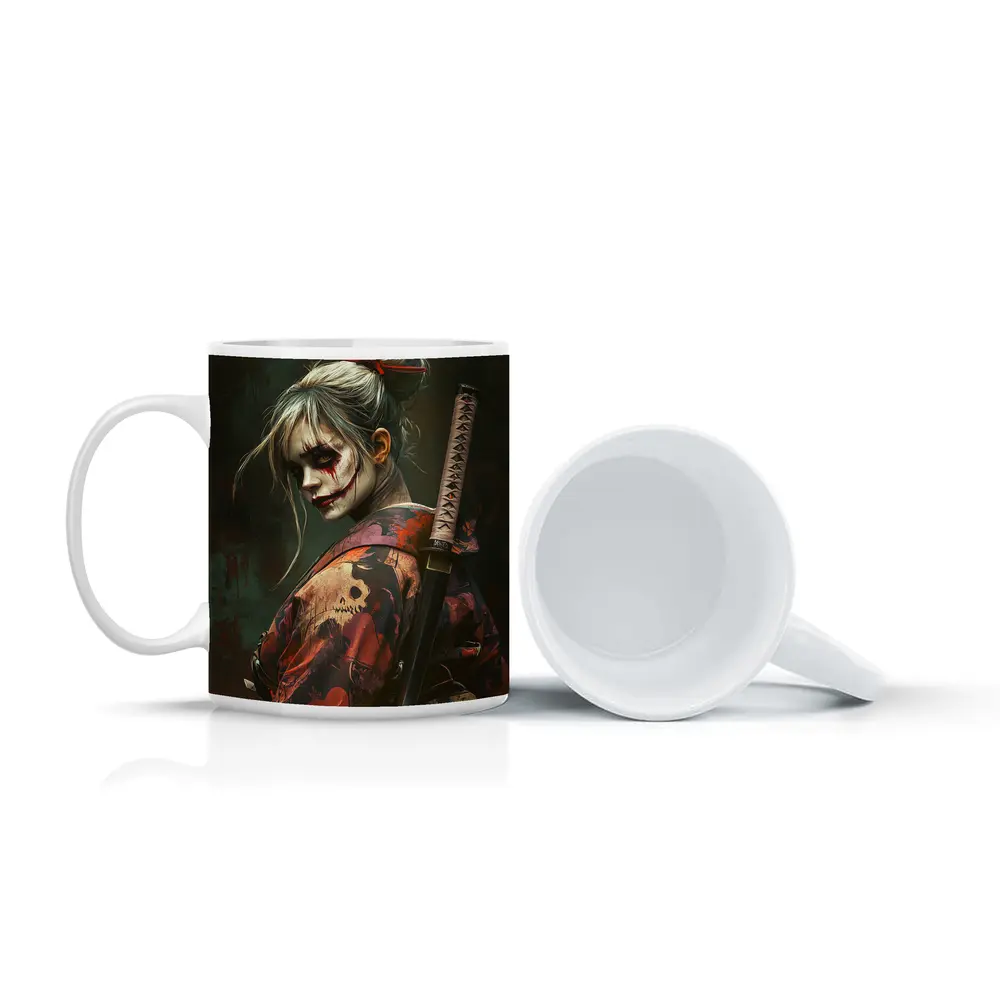 Samurai Woman Warrior Katana Dark Fantasy Art – Mugs