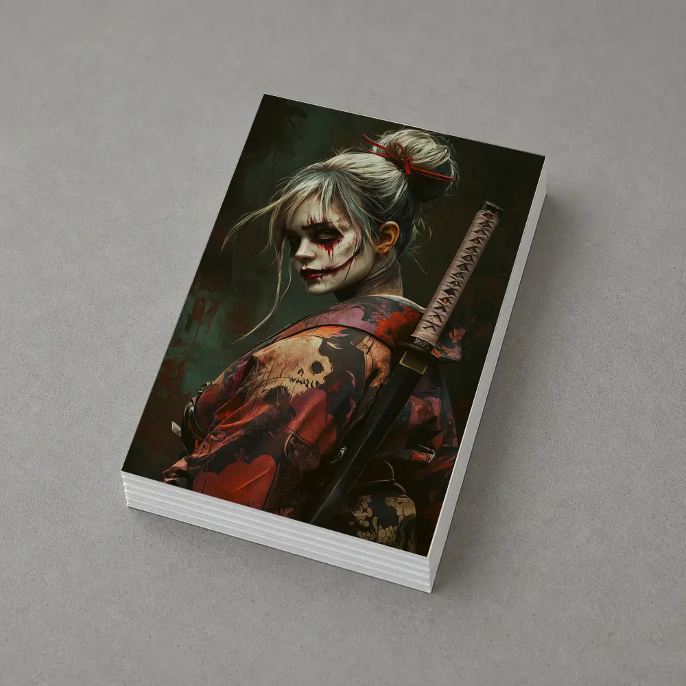 Samurai Woman Warrior Katana Dark Fantasy Art – Postcards
