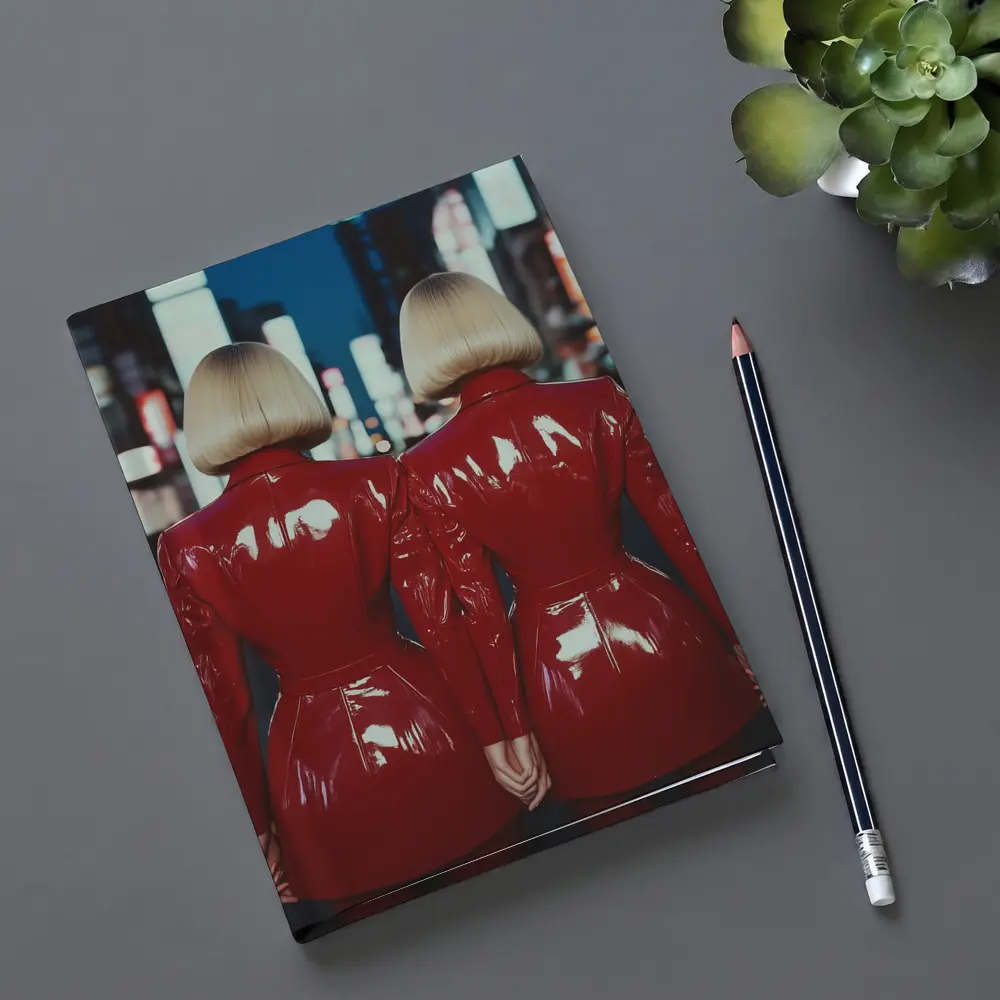Twin Women Red Latex City Night – Notebooks