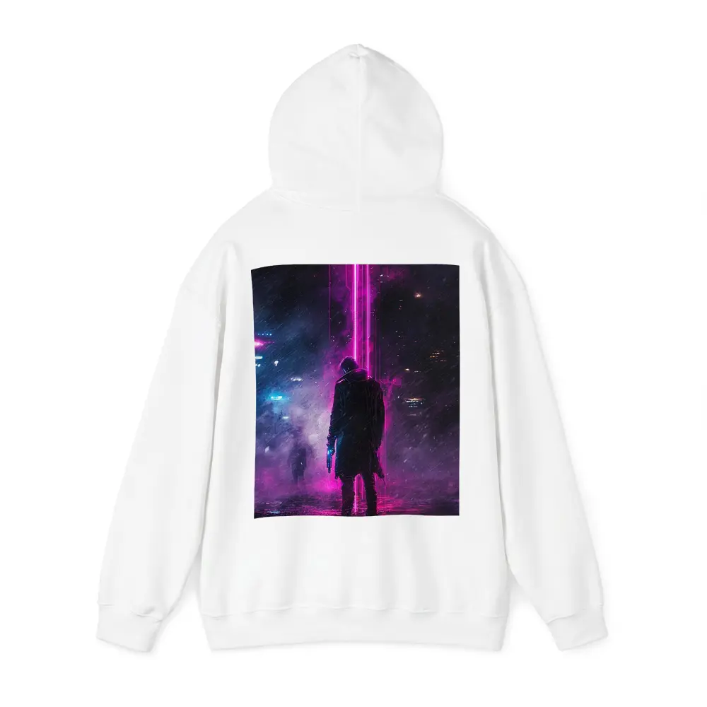 Cyberpunk Gunman Neon Rain Dark City – Hoodies
