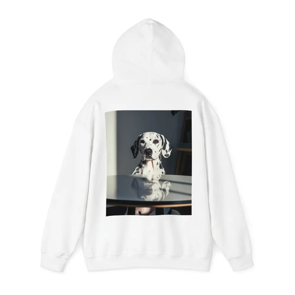 Dalmatian Dog Sitting by Round Table – Hoodies