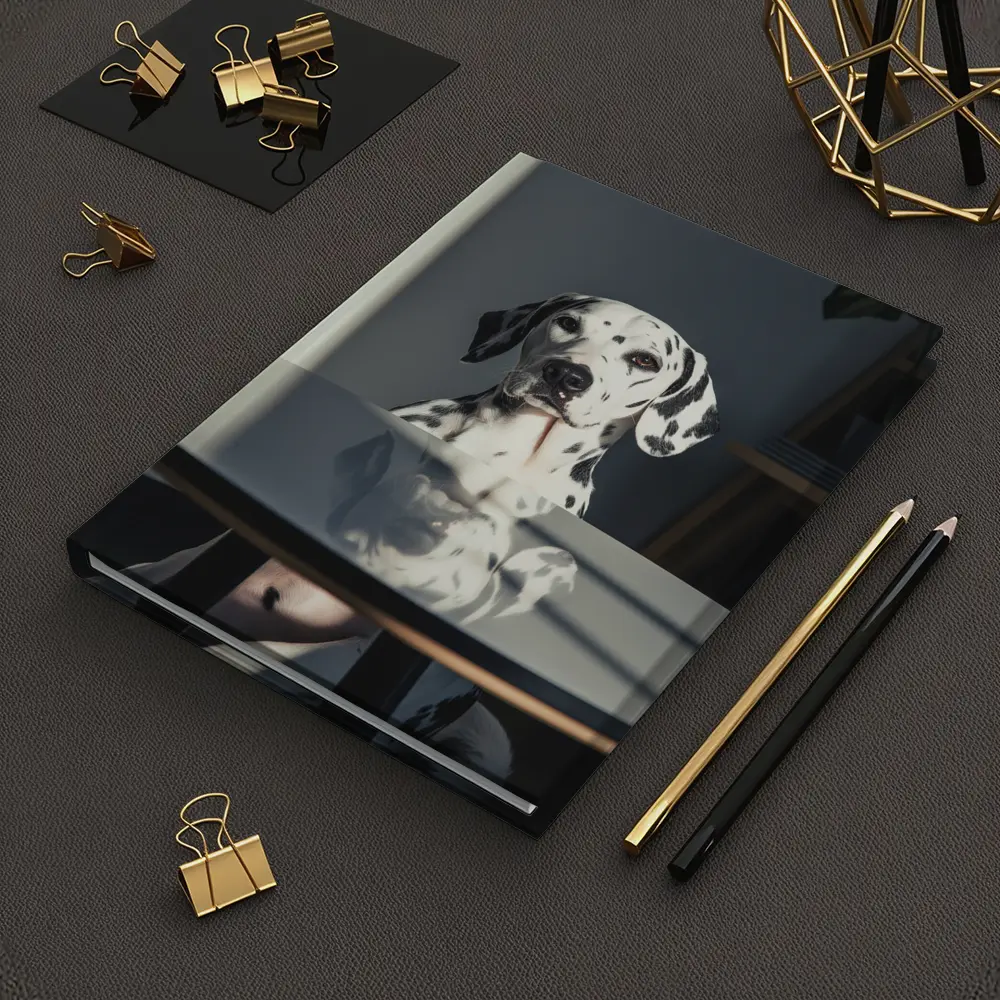 Dalmatian Dog Sitting by Round Table – Notebooks
