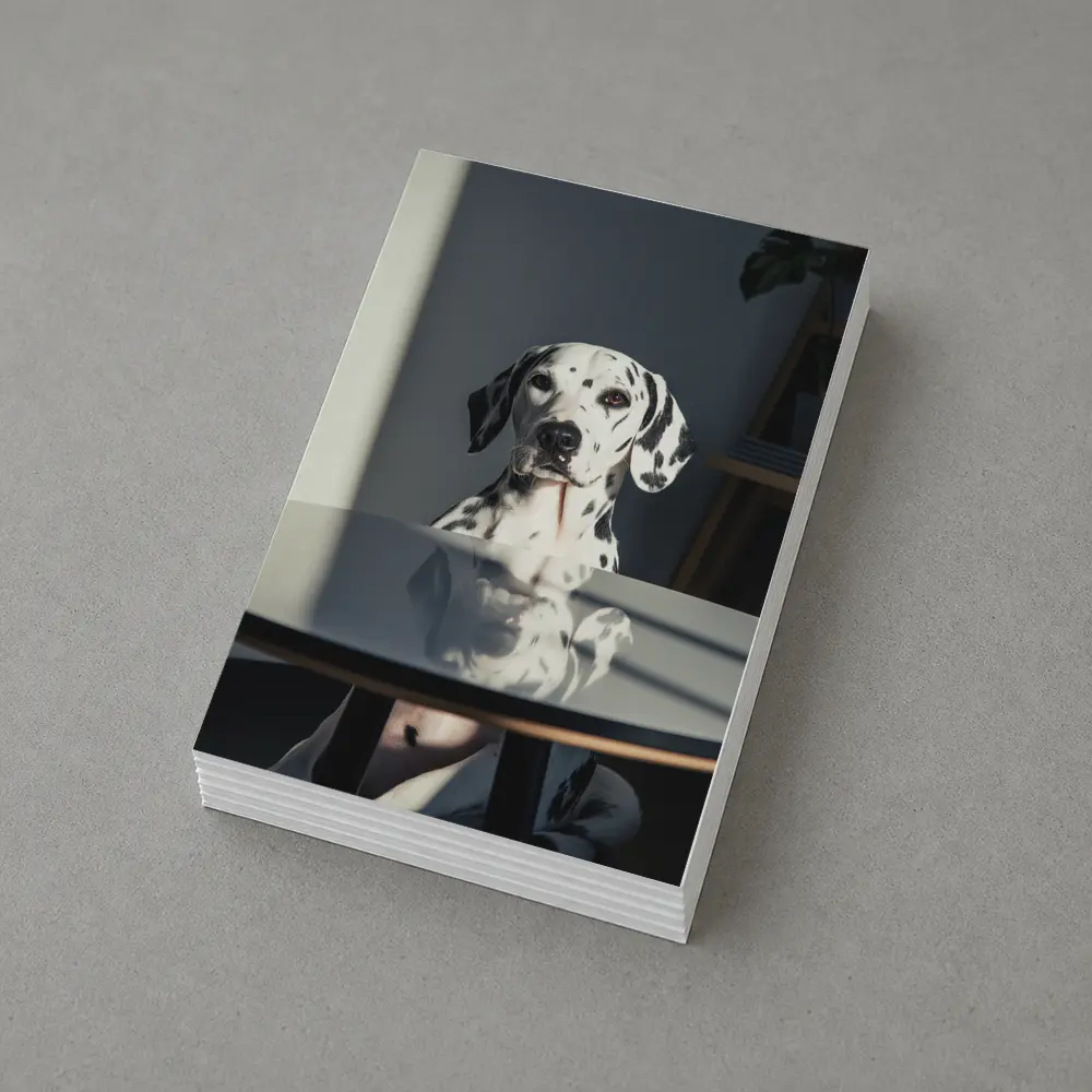 Dalmatian Dog Sitting by Round Table – Postcards