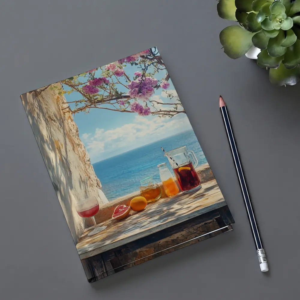 Mediterranean Sea View Summer Drinks Table – Notebooks