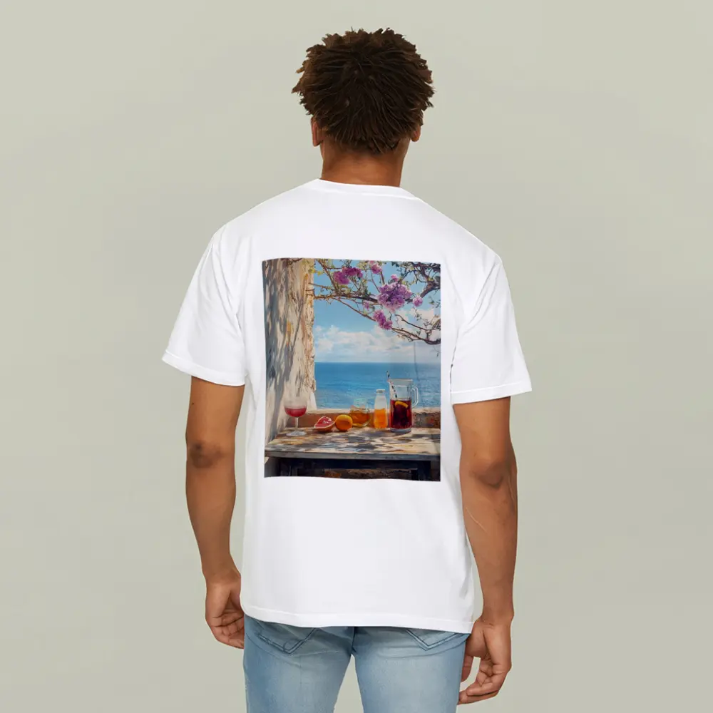 Mediterranean Sea View Summer Drinks Table – T-Shirts