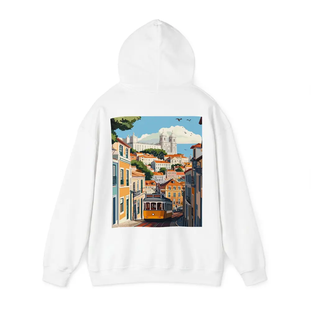Lisbon Tram Colorful City Street Illustration – Hoodies