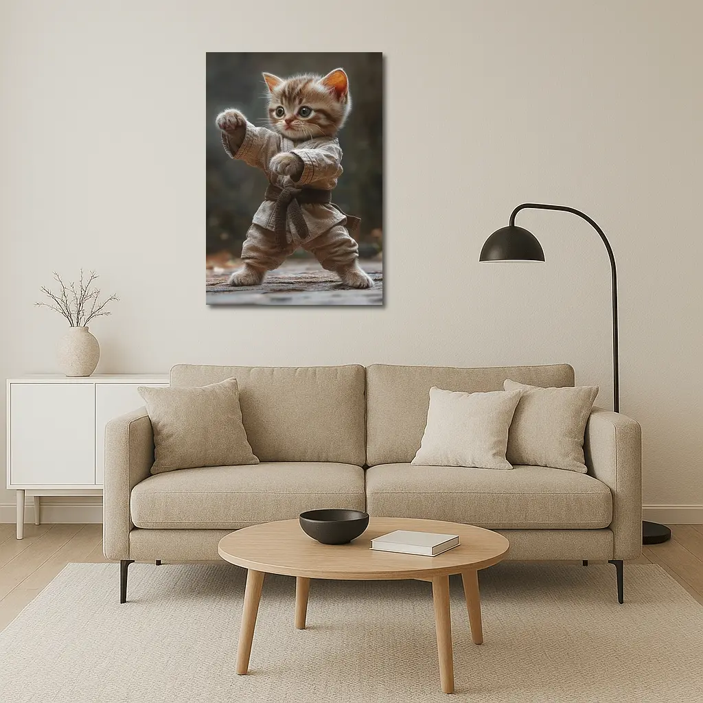 Kitten Karate Fighter Brown Belt Martial Arts – Wall Art