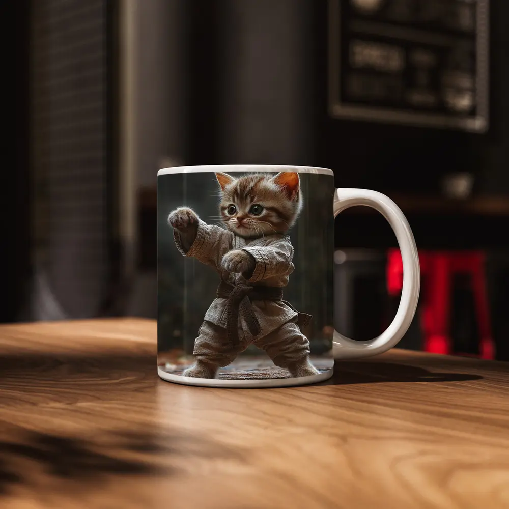 Kitten Karate Fighter Brown Belt Martial Arts – Mugs