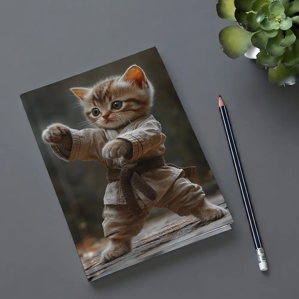 Kitten Karate Fighter Brown Belt Martial Arts – Notebooks