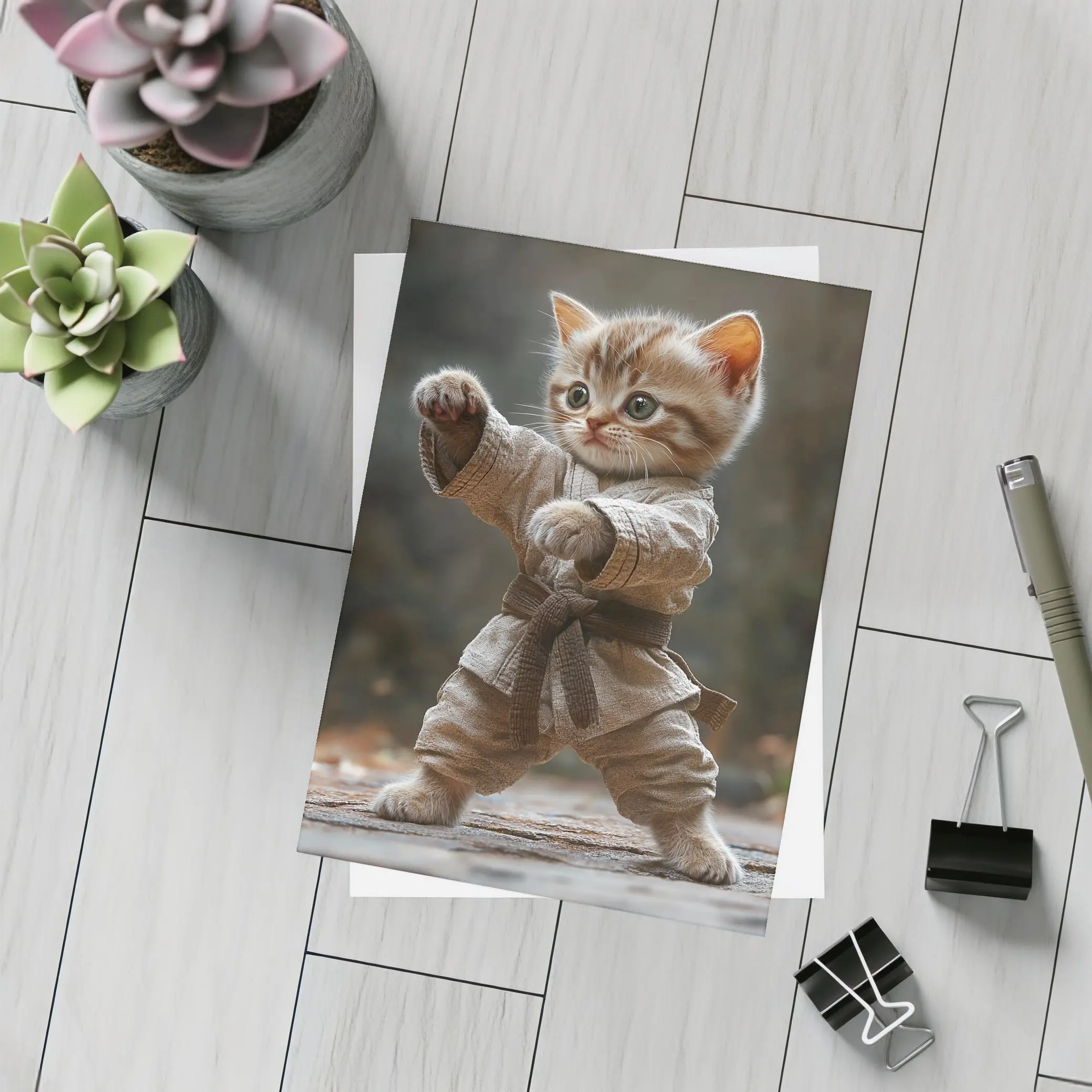 Kitten Karate Fighter Brown Belt Martial Arts – Postcards