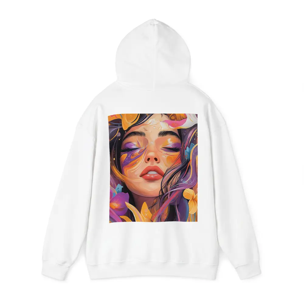 Woman Face Floral Fantasy Colorful Illustration Art – Hoodies