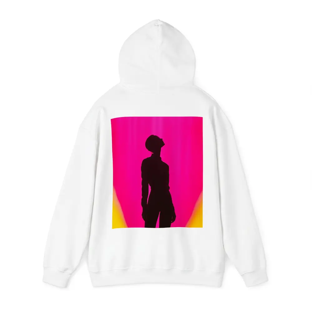 Woman Silhouette Pink Yellow Gradient Background – Hoodies