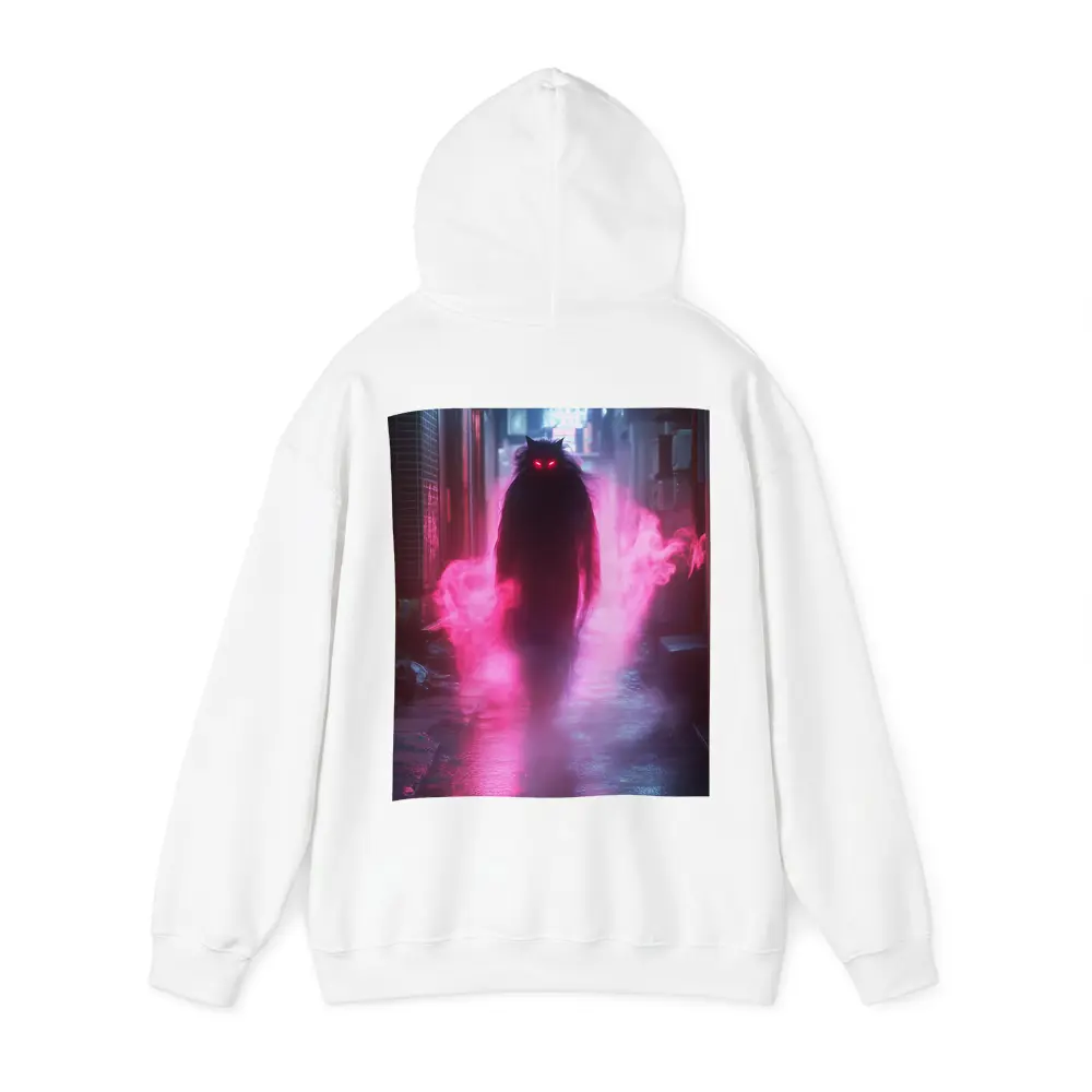 Glowing Cat Spirit Neon City Alley – Hoodies