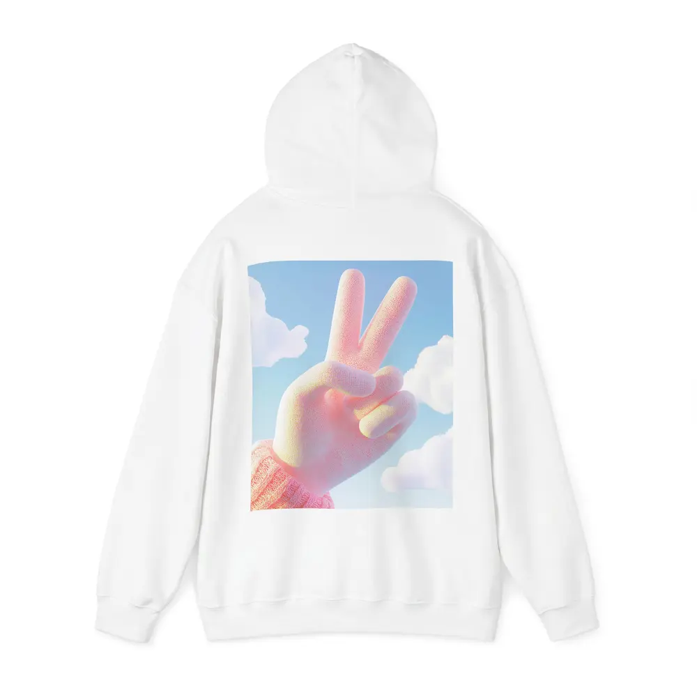 Pink Peace Sign Hand Blue Sky – Hoodies
