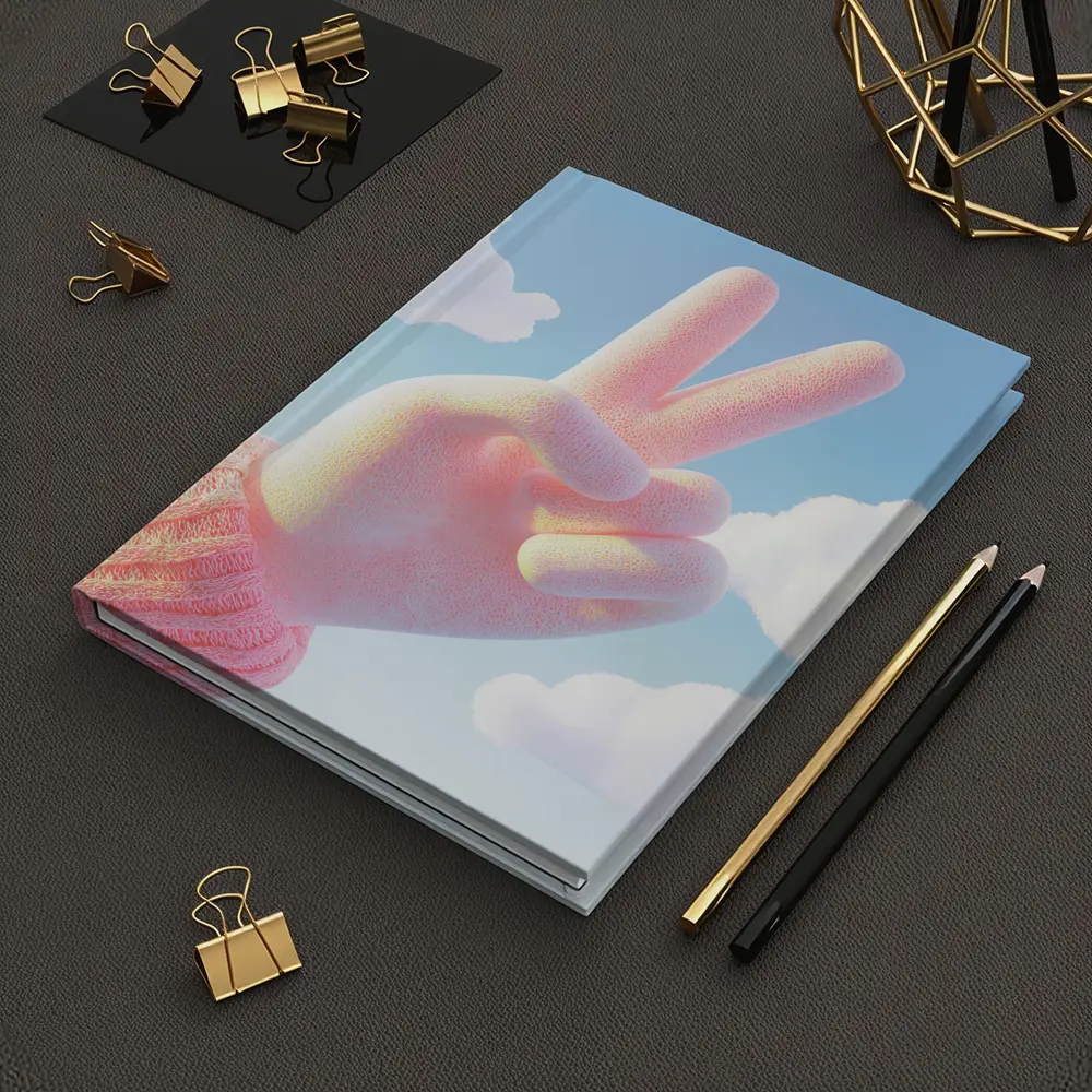 Pink Peace Sign Hand Blue Sky – Notebooks