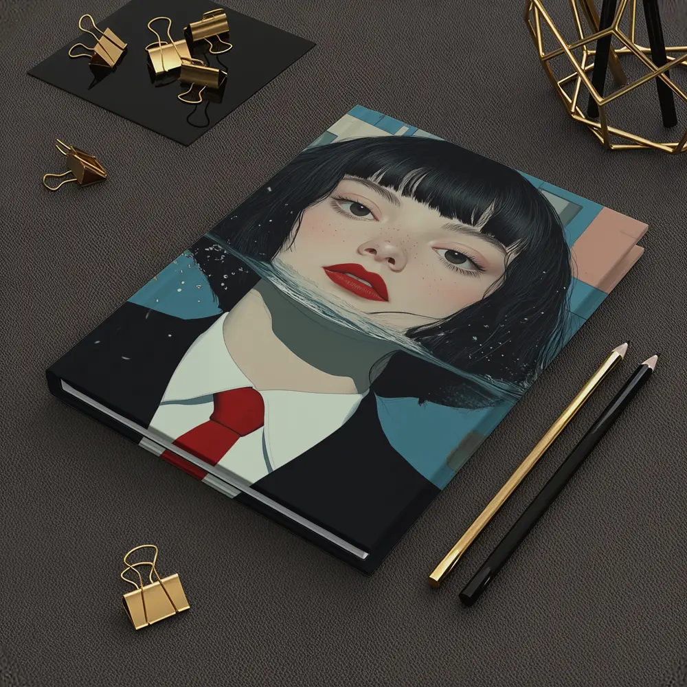 Woman Half Submerged Urban Water Illustration – Notebooks