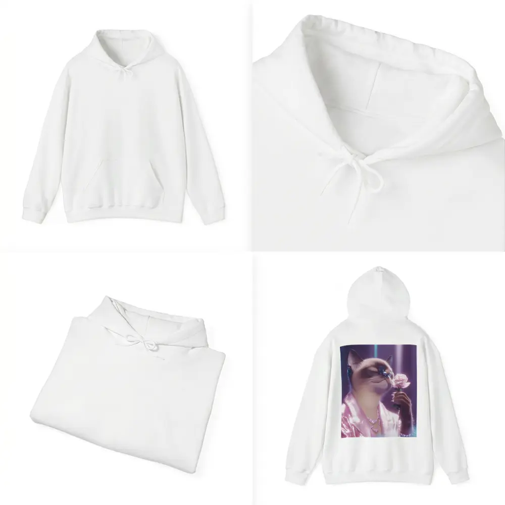 Siamese Cat Pink Rose Glam Purple – Hoodies
