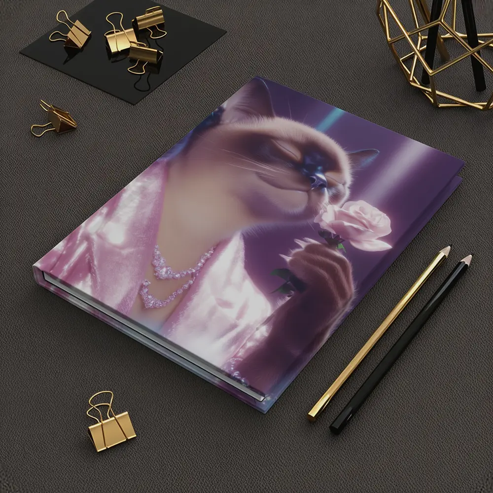 Siamese Cat Pink Rose Glam Purple – Notebooks