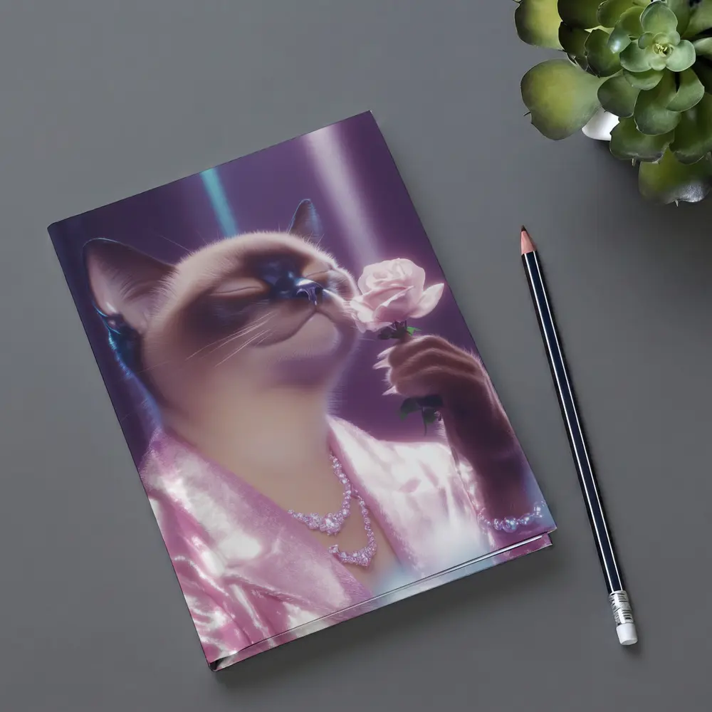 Siamese Cat Pink Rose Glam Purple – Notebooks