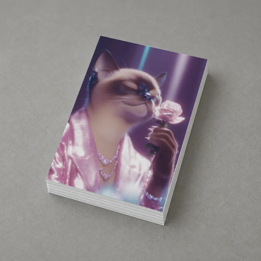 Siamese Cat Pink Rose Glam Purple – Postcards