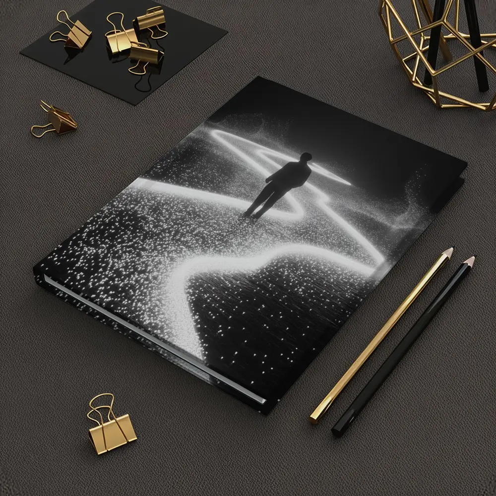 Lone Figure Standing on Glowing Winding Path – Notebooks