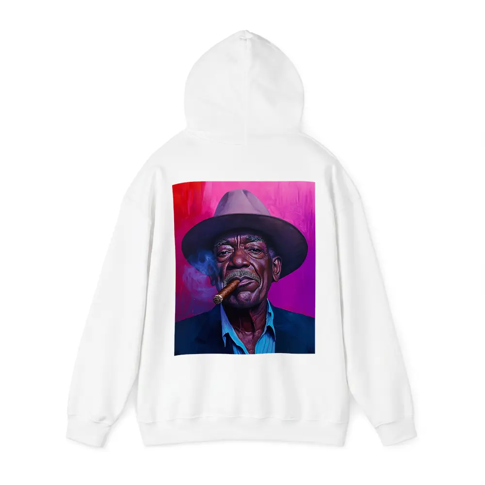 Old Man Cigar Hat Bold Pink Background – Hoodies