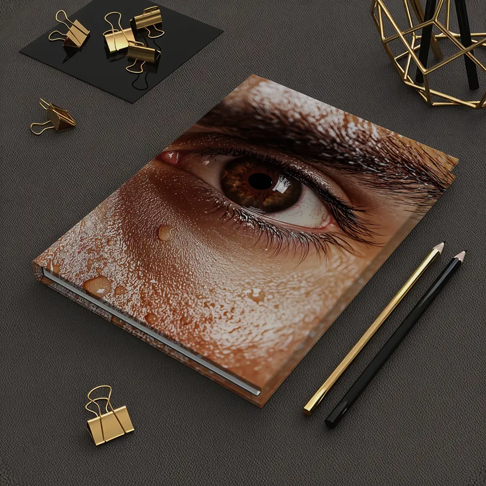 Close Up Human Eye With Water Drops – Notebooks