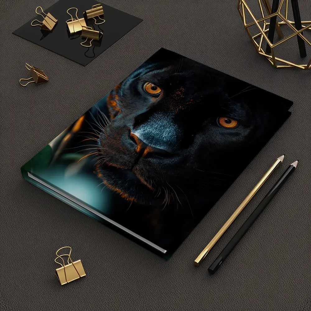Black Panther Close Up Green Jungle Background – Notebooks