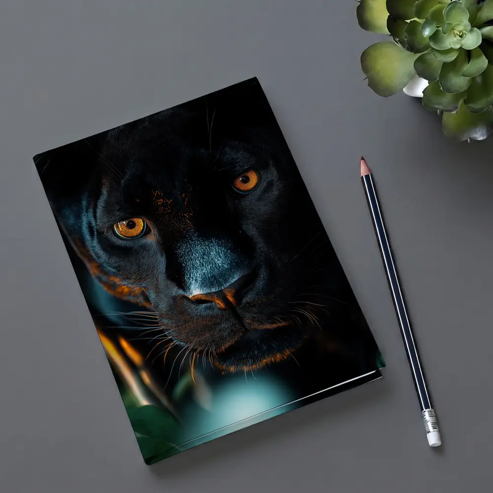 Black Panther Close Up Green Jungle Background – Notebooks
