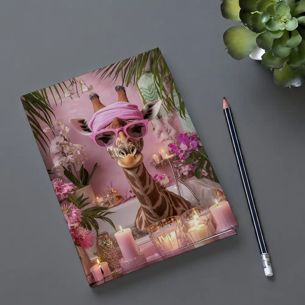 Giraffe Spa Day Pink Bathroom Candles – Notebooks