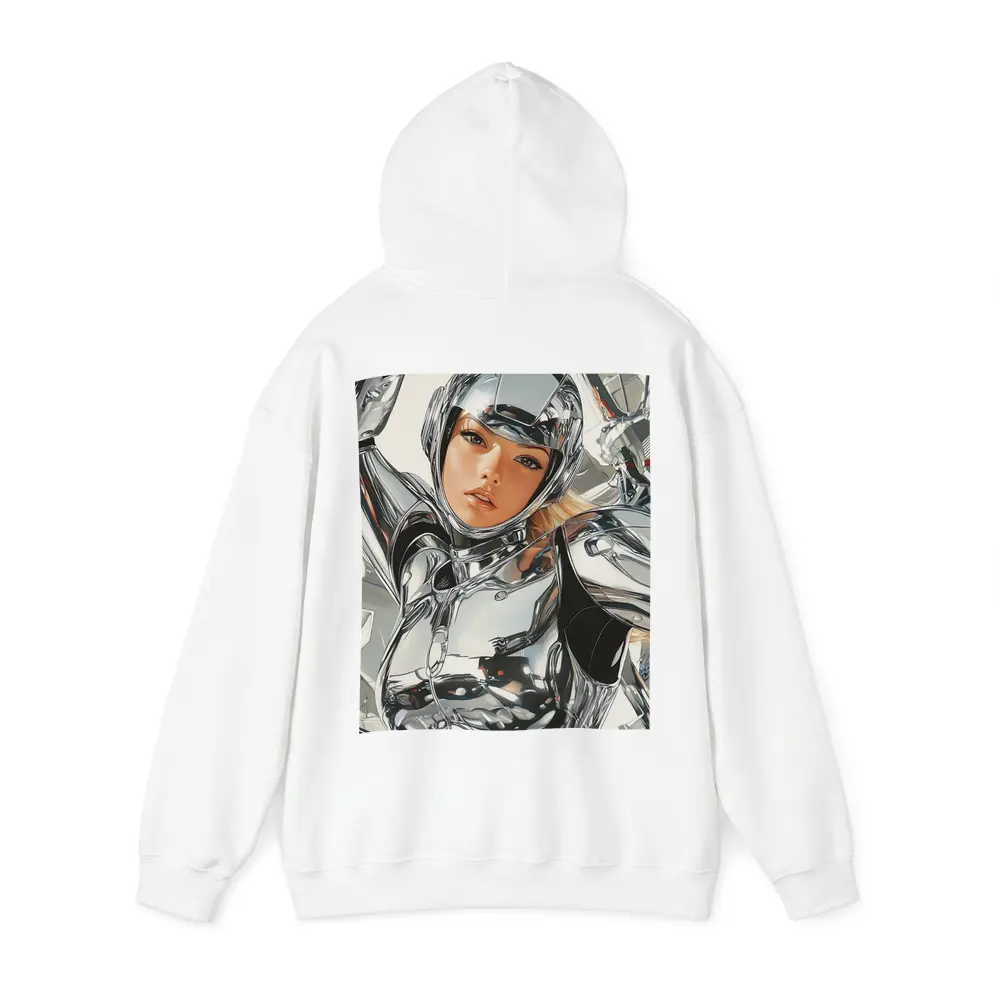 Chrome Suit Woman Futuristic Sci Fi Art – Hoodies