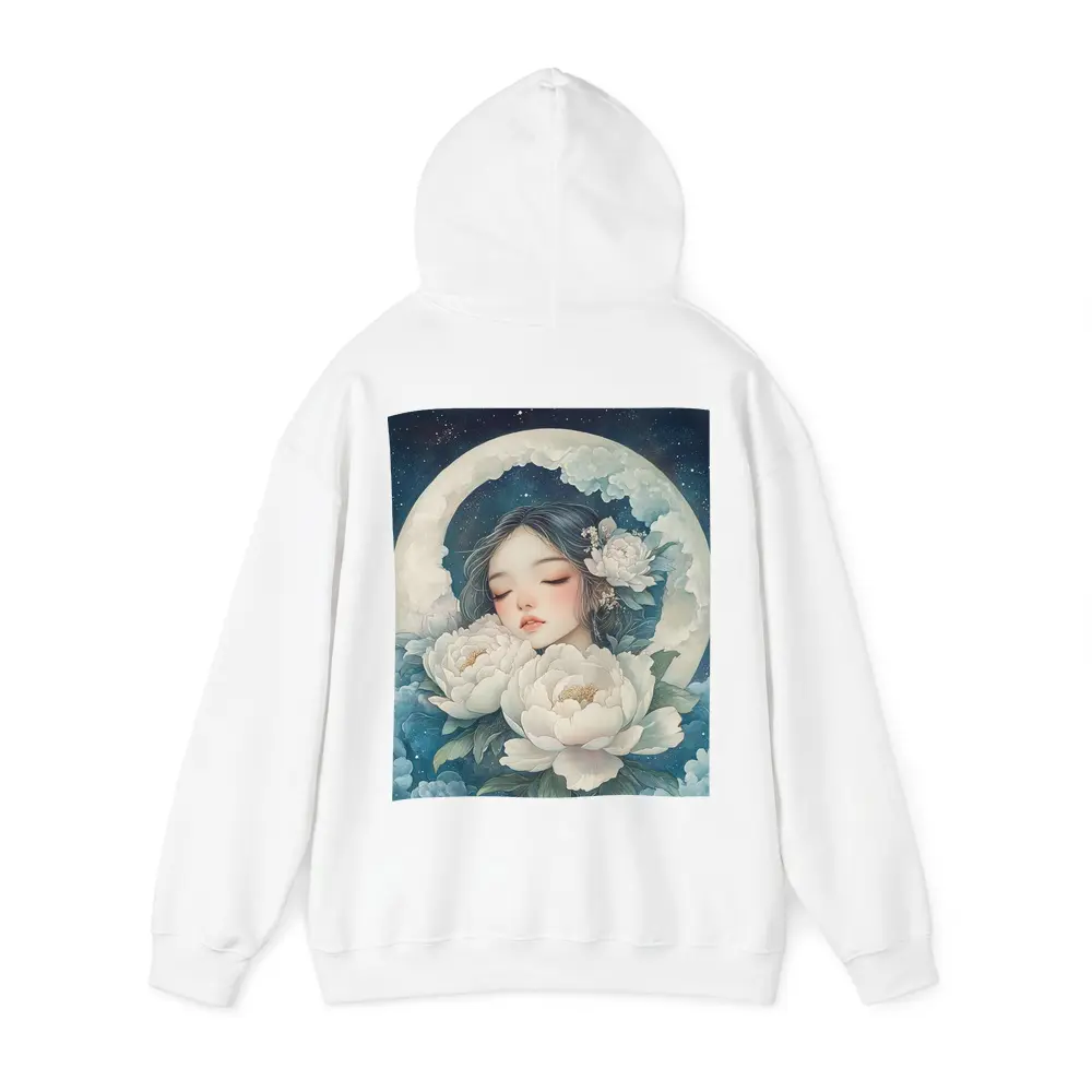 Sleeping Girl Moon Peonies Night Sky – Hoodies