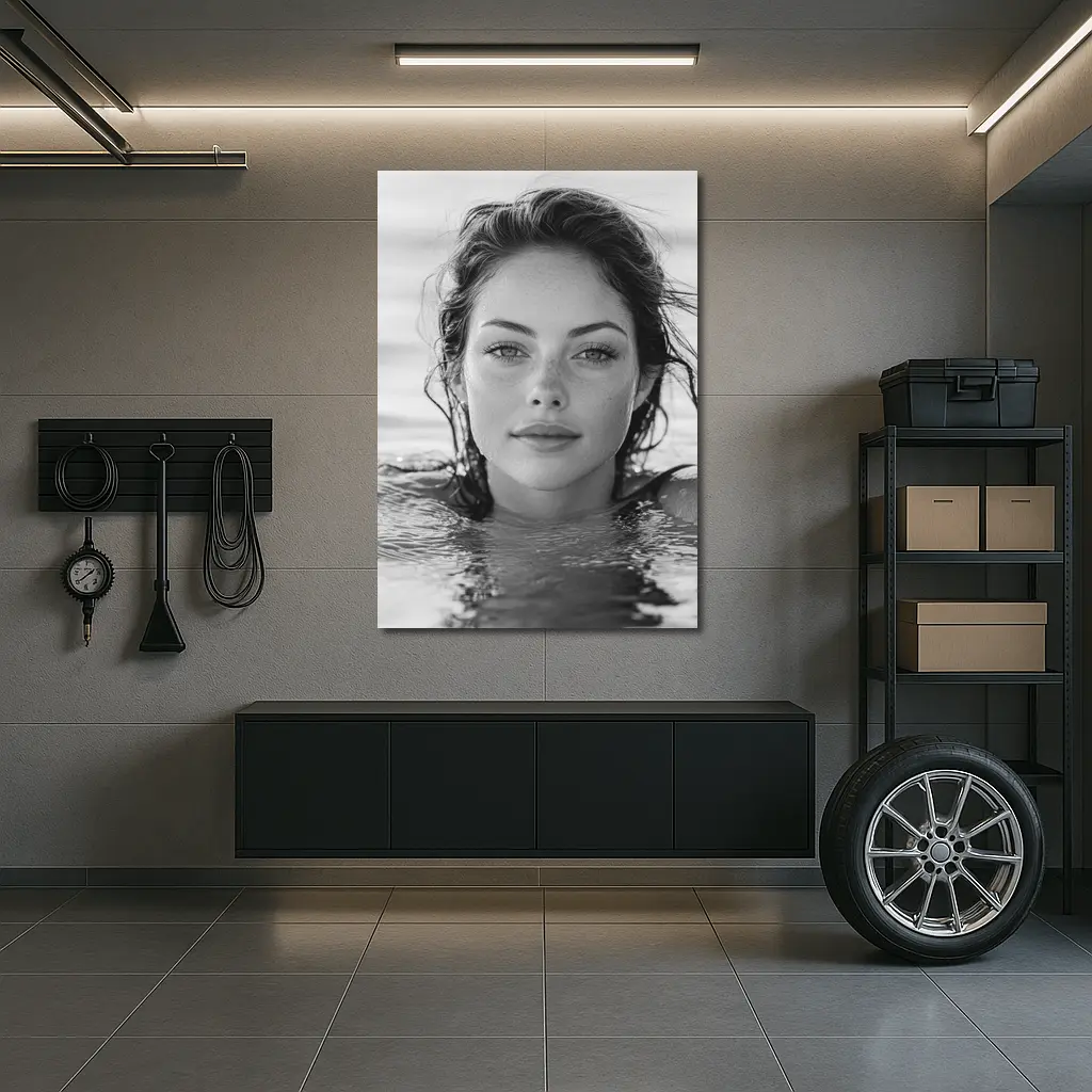Black and White Woman Portrait in Water – Wall Art