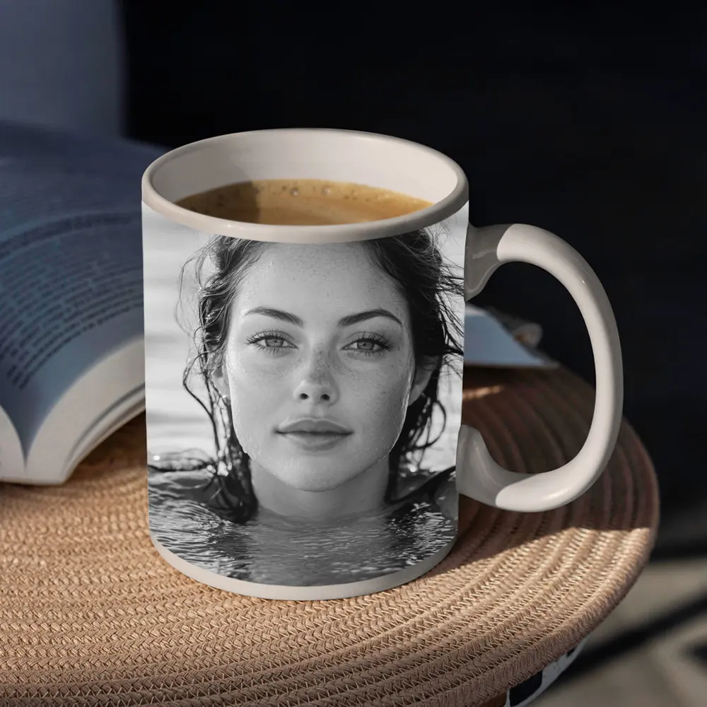 Black and White Woman Portrait in Water – Mugs