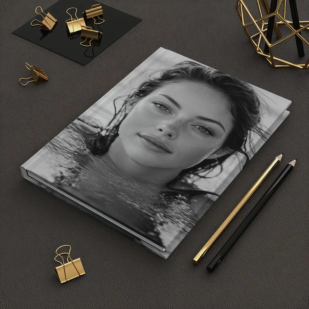 Black and White Woman Portrait in Water – Notebooks