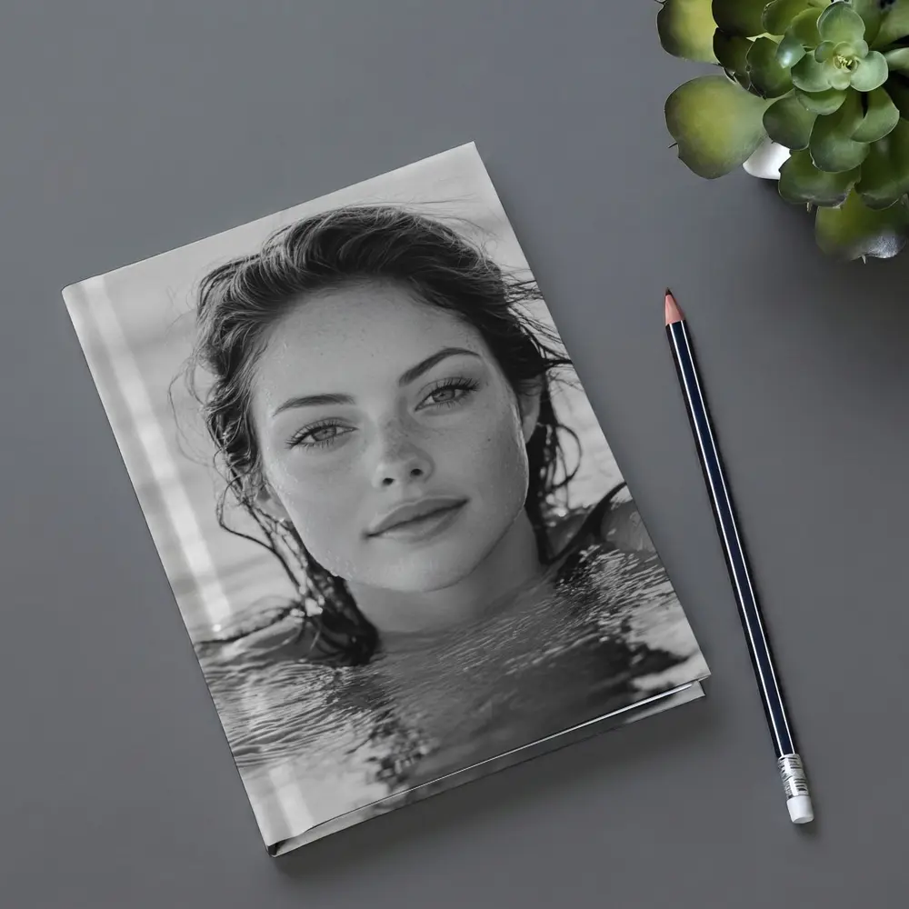 Black and White Woman Portrait in Water – Notebooks