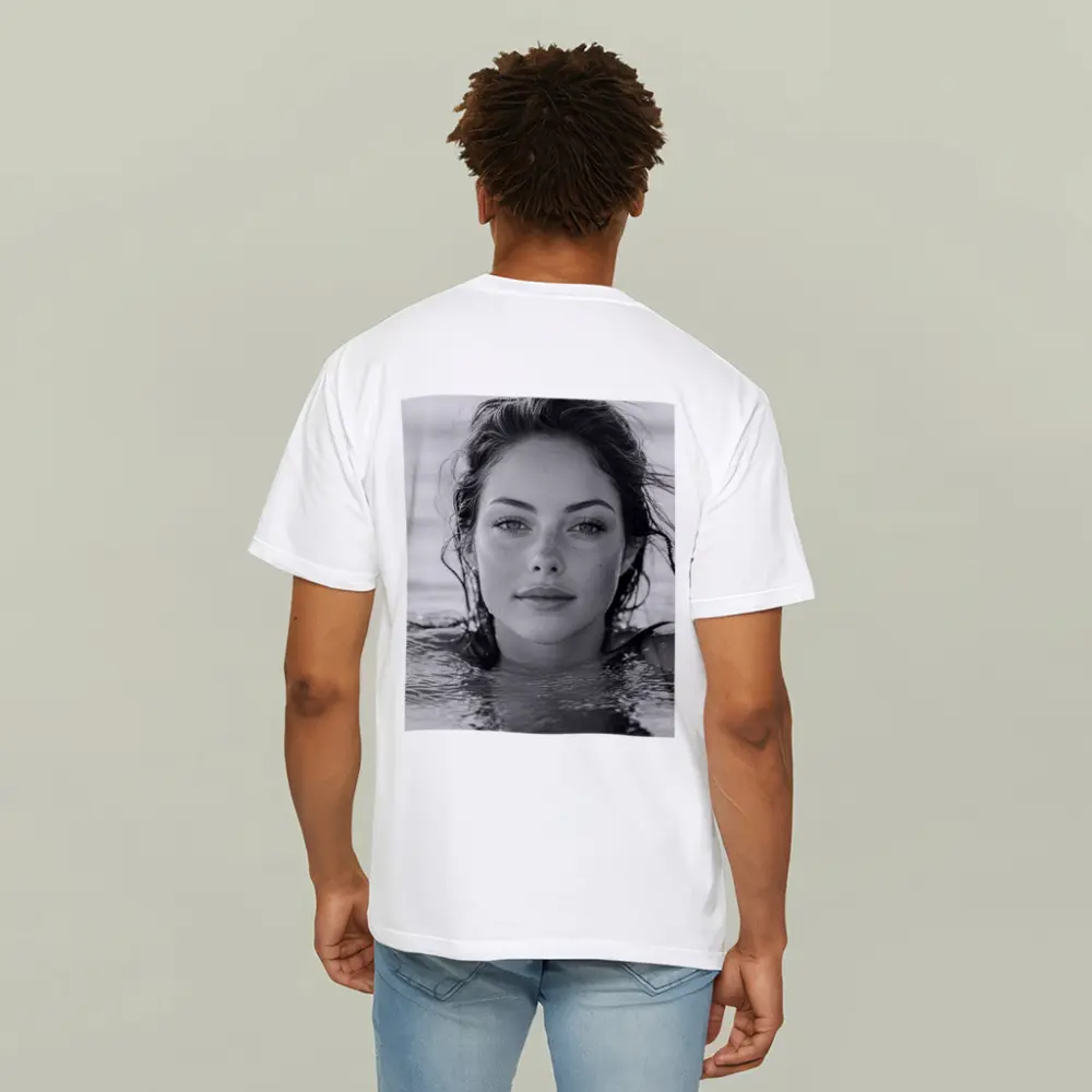 Black and White Woman Portrait in Water – T-Shirts