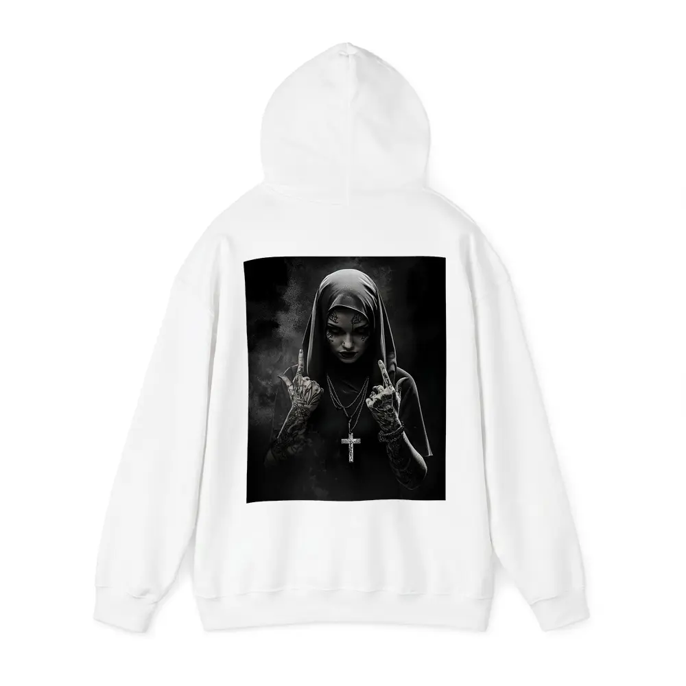Tattooed Nun Dark Gothic Black Background – Hoodies
