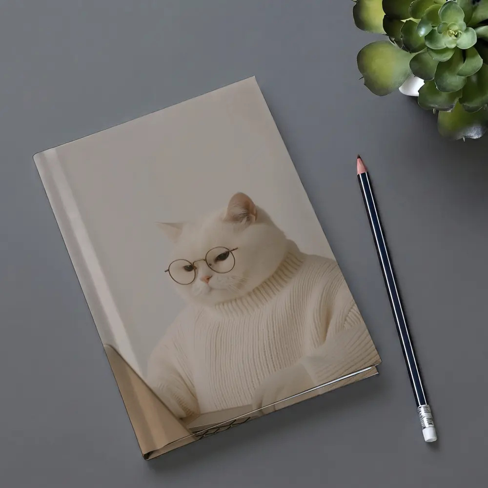 White Cat Glasses Turtleneck Sweater Laptop – Notebooks