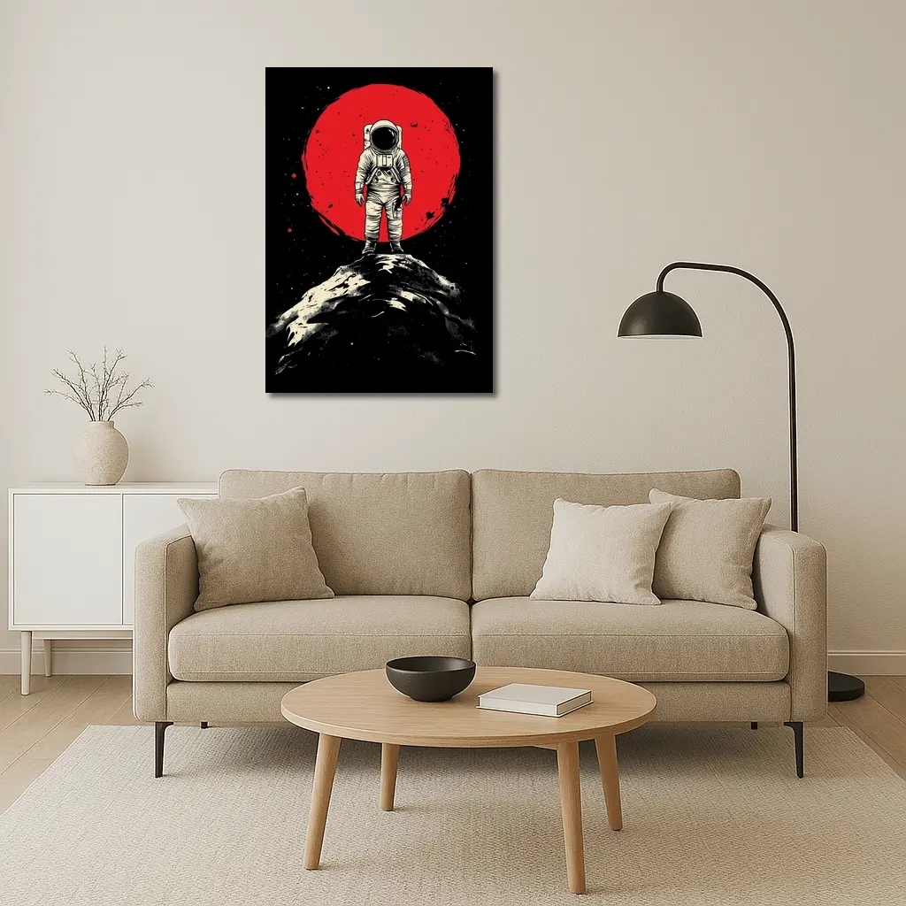 Astronaut Standing On Moon Red Planet – Wall Art
