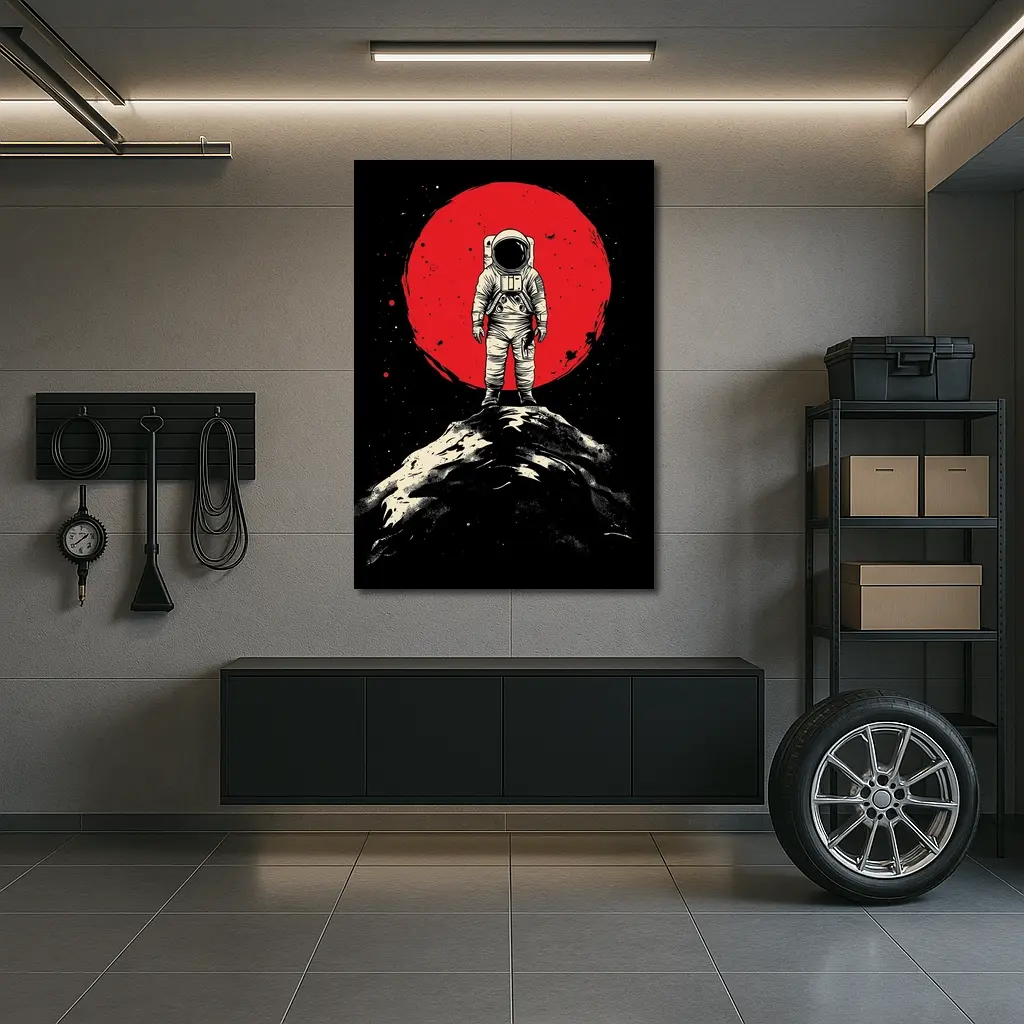 Astronaut Standing On Moon Red Planet – Wall Art
