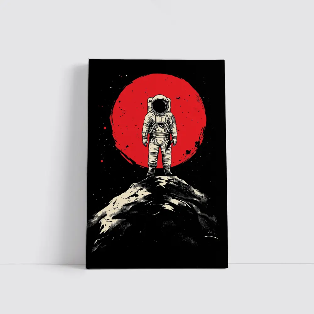 Astronaut Standing On Moon Red Planet – Wall Art