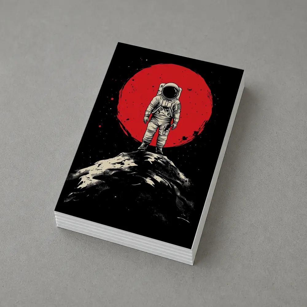 Astronaut Standing On Moon Red Planet – Postcards