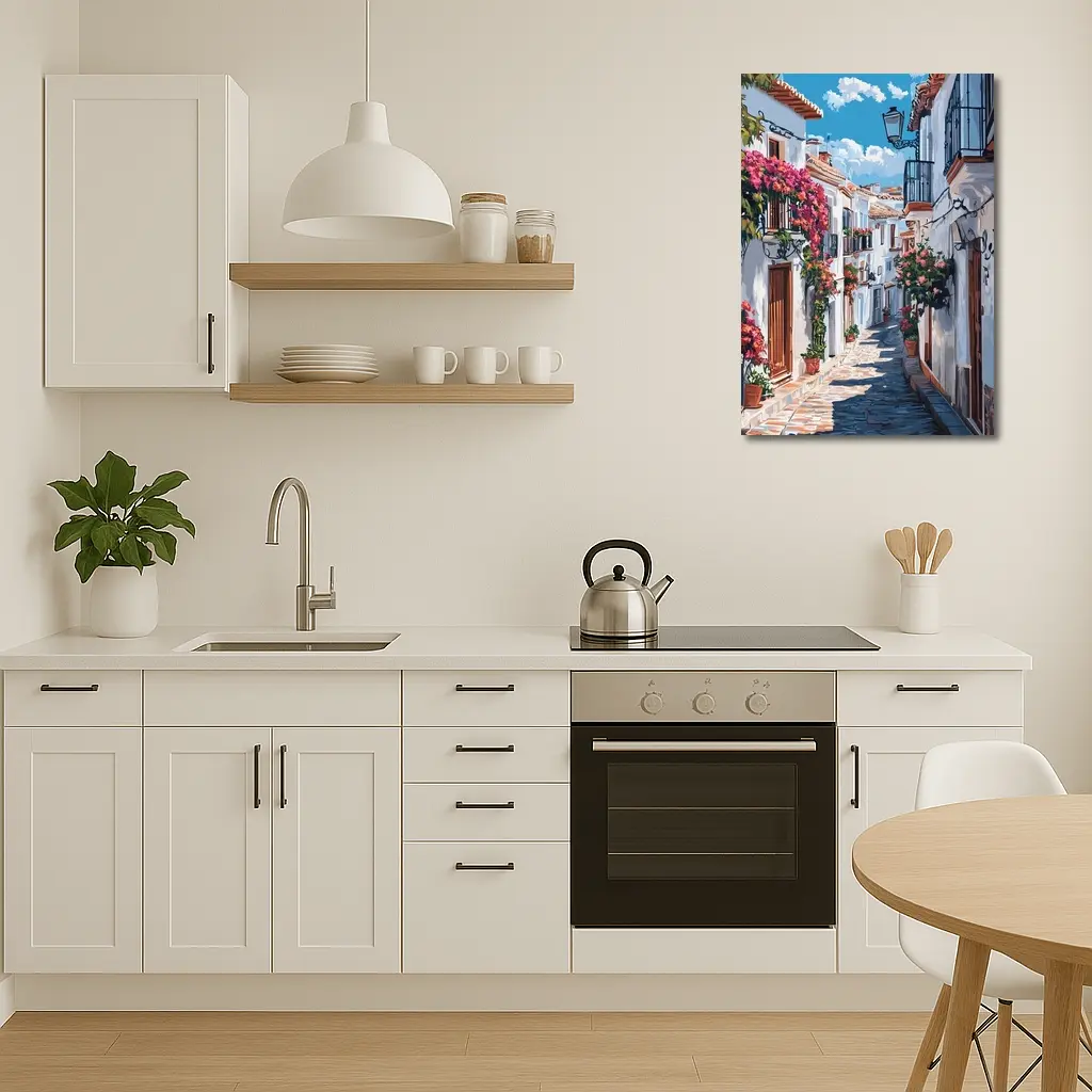 Andalusian White Village Street Flowers Spain – Wall Art