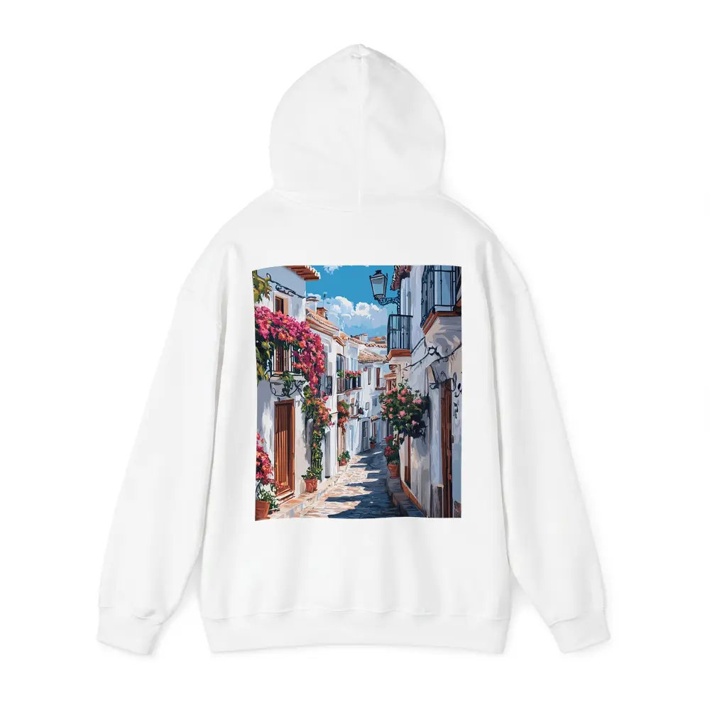 Andalusian White Village Street Flowers Spain – Hoodies