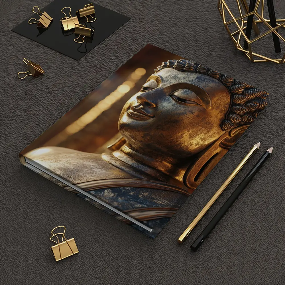 Golden Buddha Statue Temple Warm Light – Notebooks