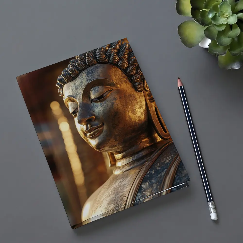 Golden Buddha Statue Temple Warm Light – Notebooks