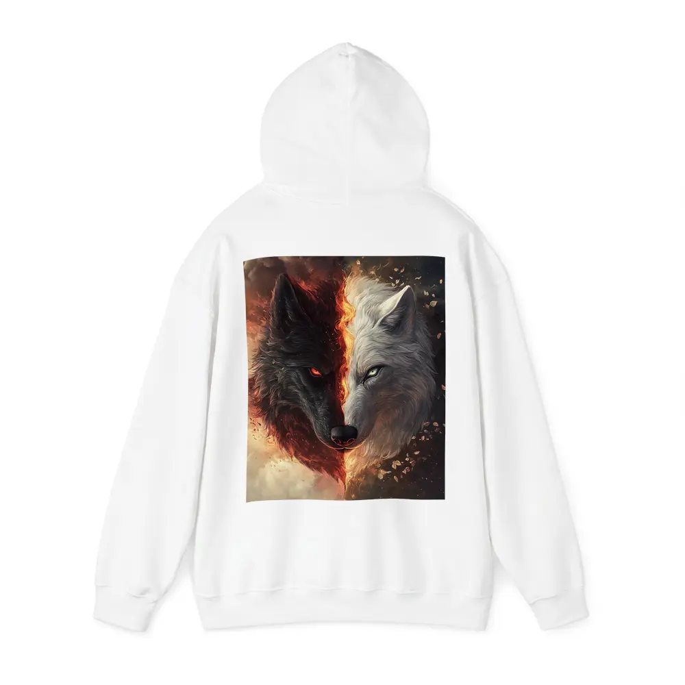 Dark And Light Wolf Fire Fantasy Art – Hoodies