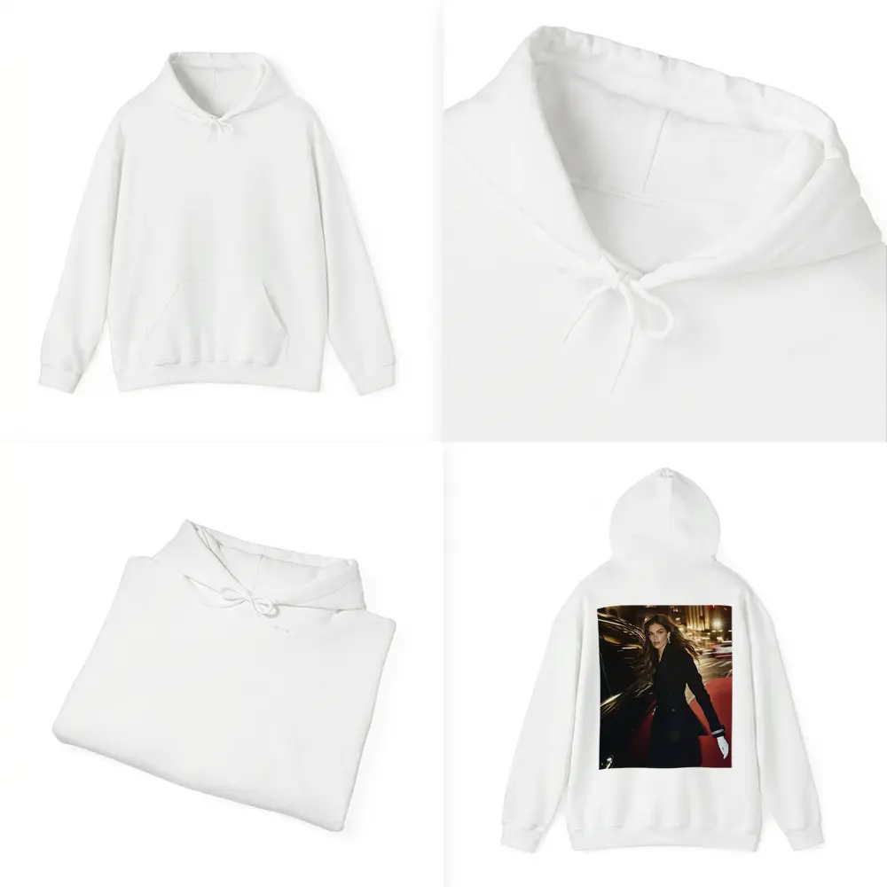 Elegant Woman Night City Street Scene – Hoodies