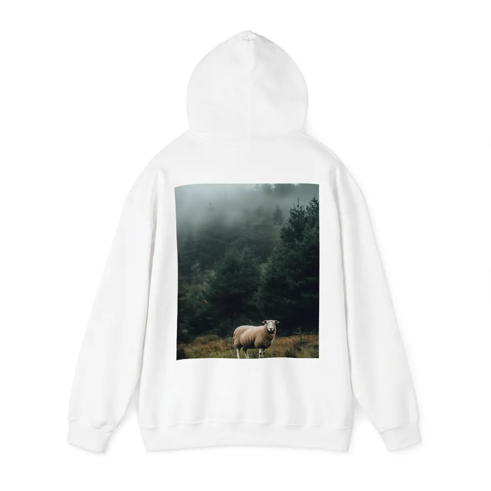 Lone Sheep Misty Forest Highland Landscape – Hoodies